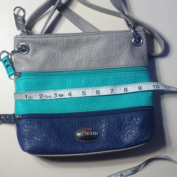 Rosetti Stylish Gray, Teal, and Blue Women's Crossbody Bag - Picture 5 of 9